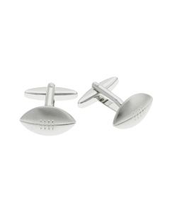 Brushed rugby ball cufflinks with standard gift box