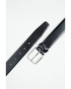 35mm Ibex Formal Leather Belt, Stitched Black