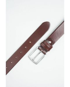 Charles Smith 35mm Full Grain Leather Belt with Nickel Buckle