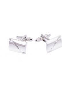 Rectangular cufflinks with clear crystal wave design Gaventa London luxury box included