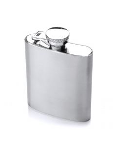 Brushed 3oz hip flask with Gaventa London Luxury box included