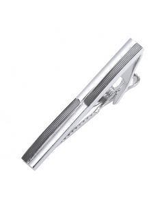 Two-tone polished and gunmetal finish tie clip Gaventa London luxury box included