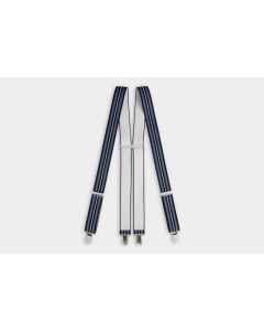 35mm Ibex Clip On Striped Braces-Blue/Blk/White